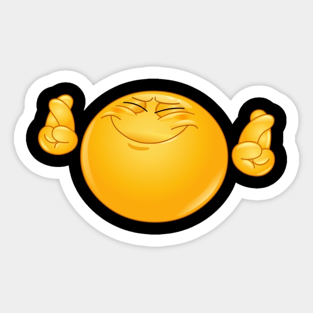 Crossing Fingers Emoji Emoji Sticker TeePublic